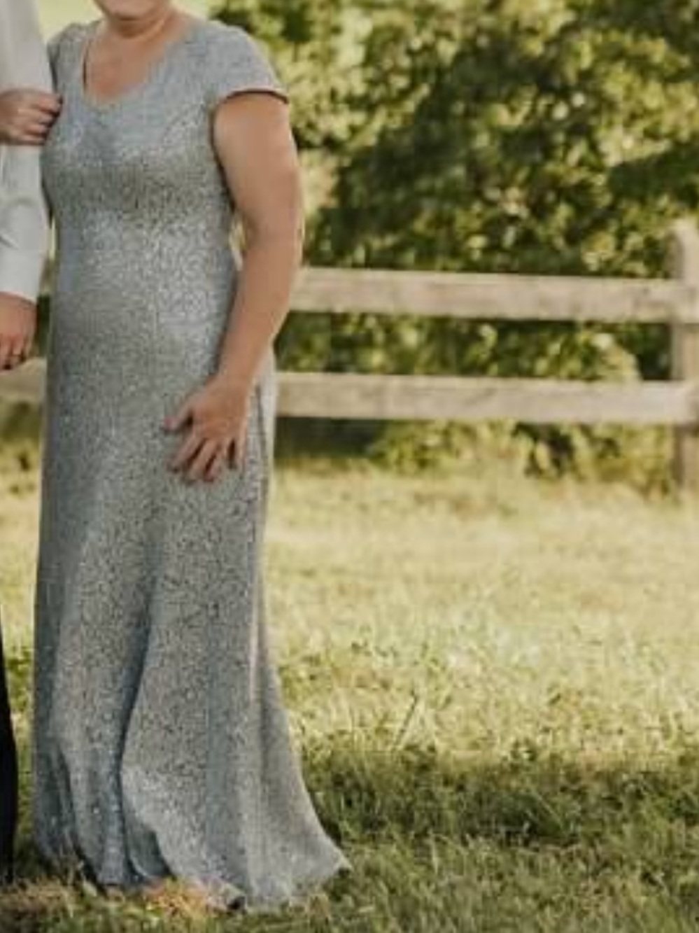Alex Evenings Silver-Tone Evening Dress